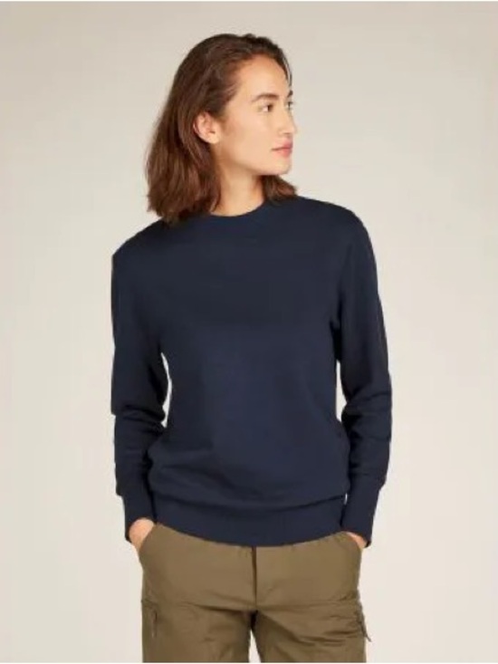 Icebreaker Tops - Icebreaker Central Wool Blend Crew Neck Sweatshirt in Twilight Navy